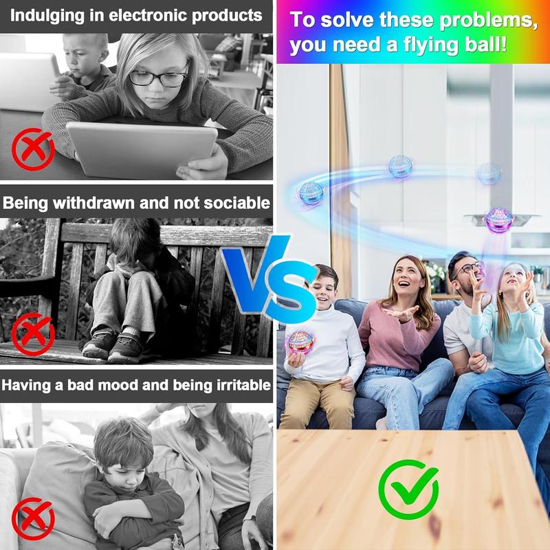 Flying Orb Ball (Blue, 2026 Upgraded) with Dazzling Lights, Magic Hover Spinner, Cool Boomerang Drone, Floating Cosmic Globe, Kids Toys Gifts for 6 7 8 9 10 Year Old Boys Girls