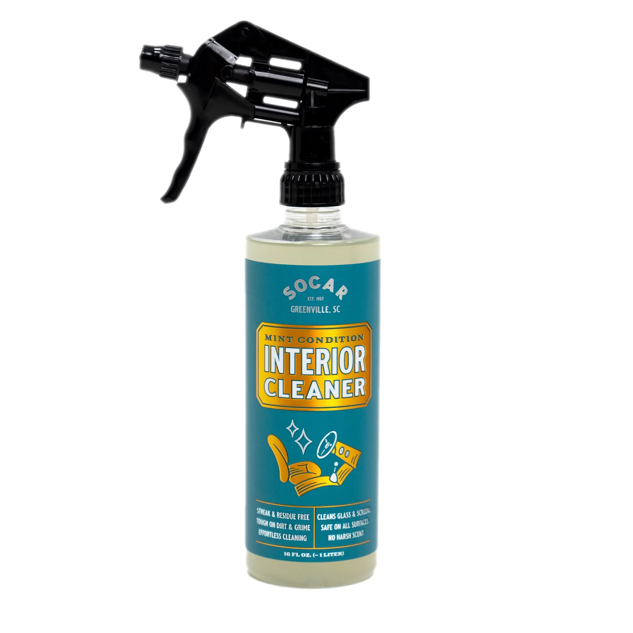 Socar BioSafe Formula Interior Cleaner - Mint Condition, Interior Detailing Spray for Cars, Home Use
