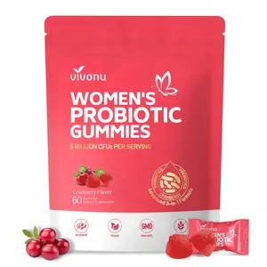Cranberry Probiotic Gummies | Cranberry Probiotic Gummies for Women's Health & Body Balance | 60 Vegan Gummies | 100 Billion CFUs | Natural Ingredients | pH Balance Support