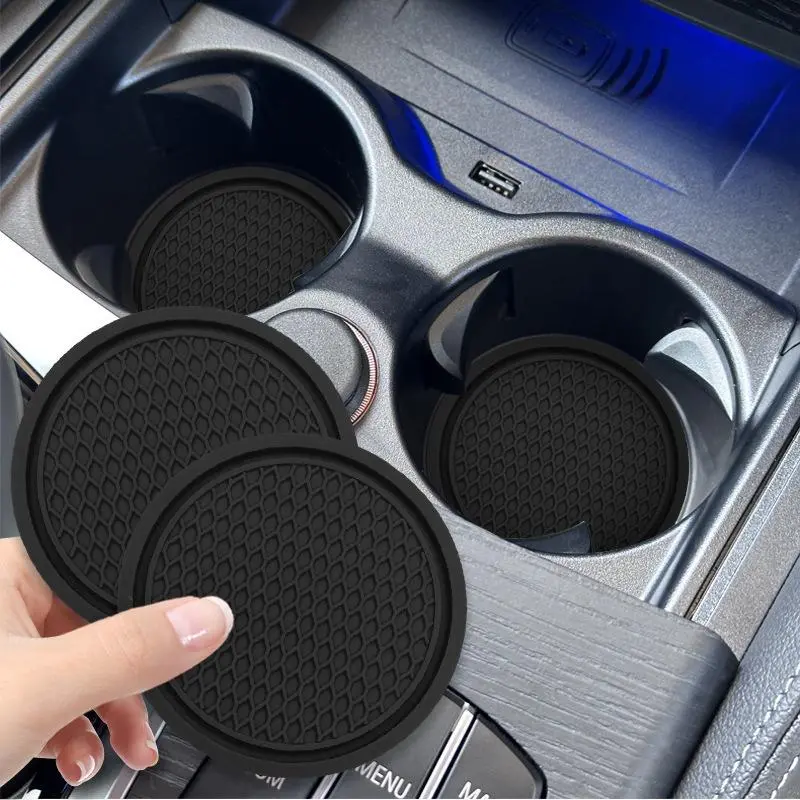 Car Cup Holder Coaster, 2 Counts Round Heat-Insulation Cup Mats, Universal Vehicle Non-Slip Car Cup Holder Pads, Car Mat Set, Car Interior Accessory, Car Auto Accessory, Cup Coasters For Car, Interior Car Accessories