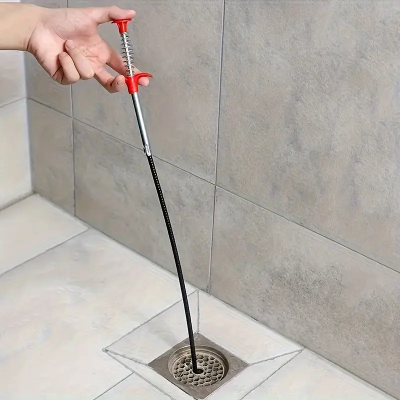 1pc Drain Clog Remover Tool - 22.24"" Hair Catcher Shower Drain Cleaner, Sink Snake for Kitchen & Bathroom Tub Cleaning - Flexible Metal & Plastic - For Homeowners & Plumbers - Ideal for Bathroom & Kitchen Maintenance