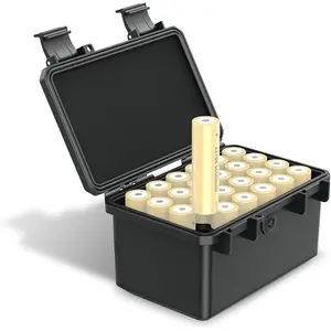 24 Slots 21700/20700 Battery Case Holder, IP67 Water-Resistant & Shockproof Battery Storage Organizer Box for 21700 or 20700 Battery with Customized Holder, EVA Interior and Pressure Valve