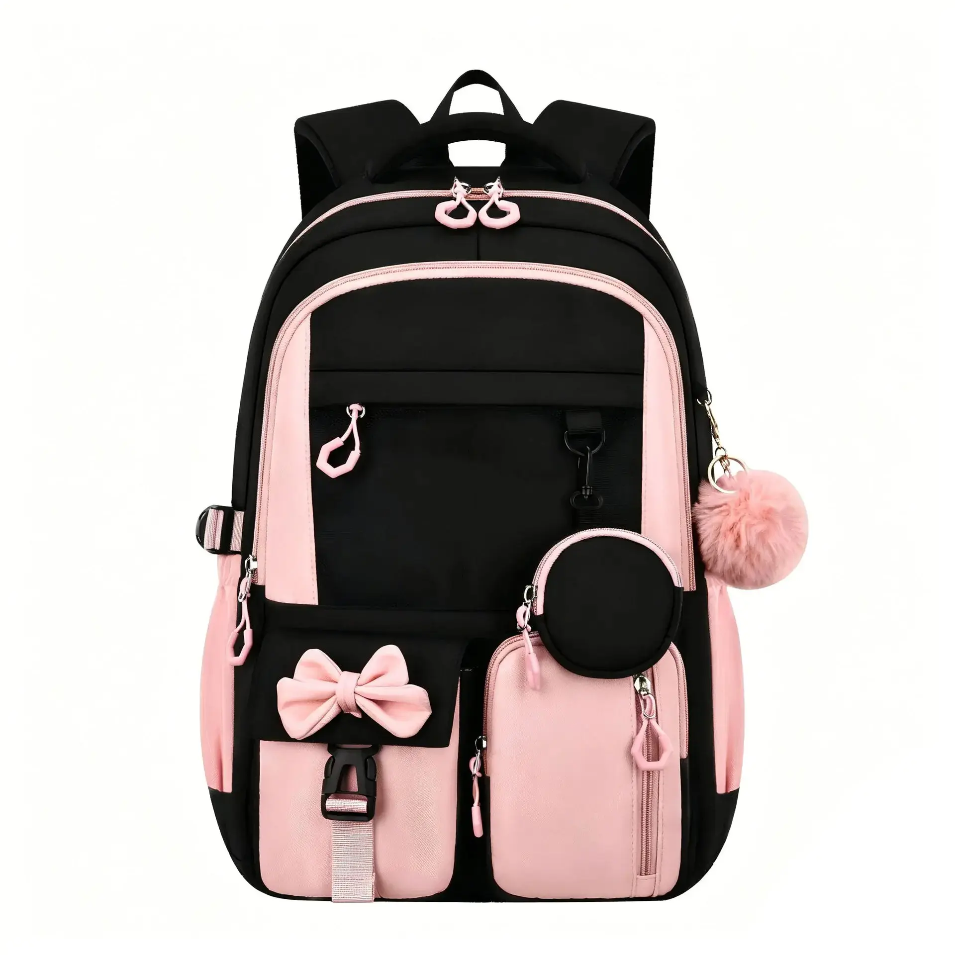 Large-Capacity School Bag Set for Girls – Cute, Waterproof Backpack for Elementary School Students