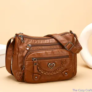 Women’s Multi-Pocket Crossbody Bag, Large Capacity Shoulder Purse, Lightweight Organizer Handbag, Stylish Casual Travel Bag for Work, Shopping & Everyday Use