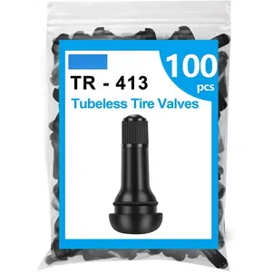 Tire Valve Stem - Rubber Snap-in Valves, Tubeless Valve Stems Suit for 0.453 inch Rim Holes on Standard Vehicle Tires
