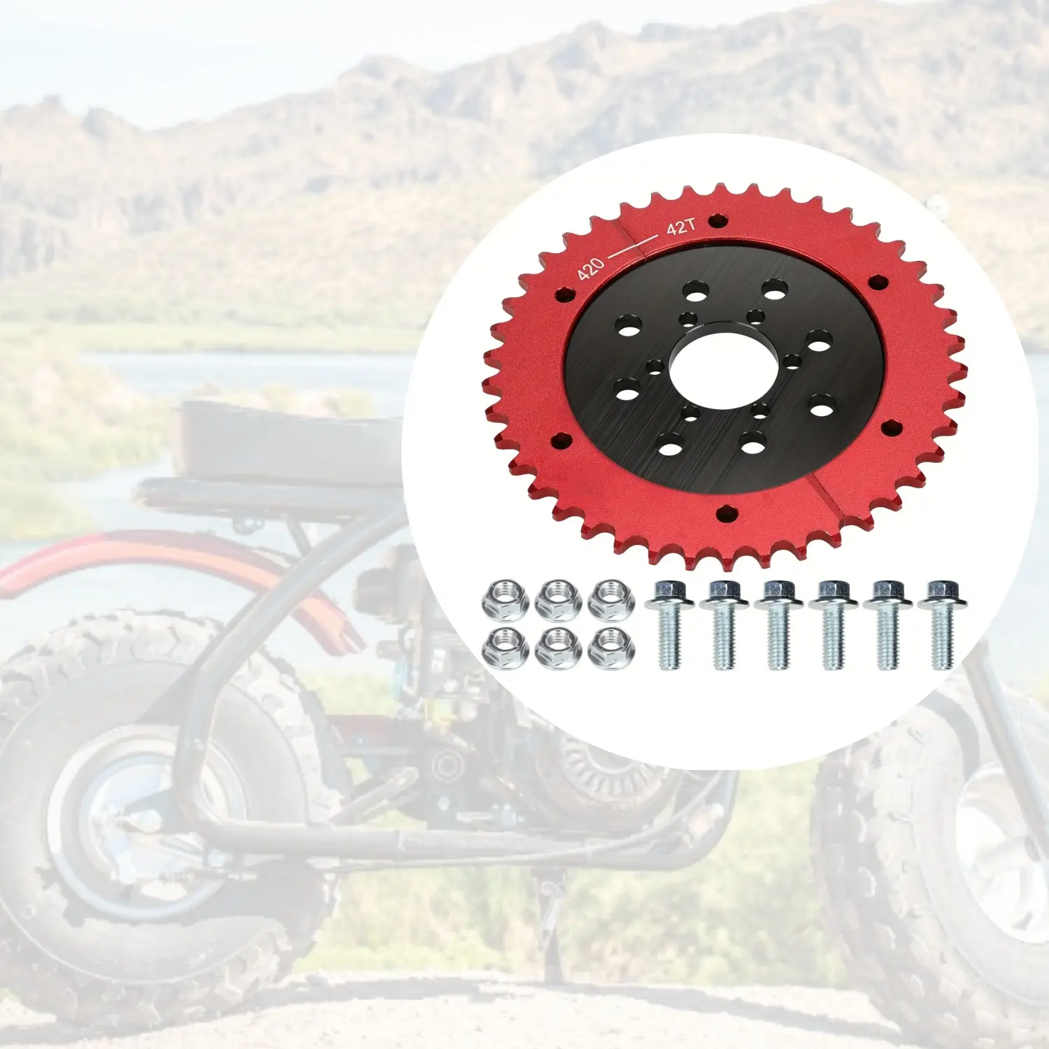 Mini Bike 420 Chain 42 Tooth & Split Sprocket for Coleman CT200U BT200X CT200U-EX Motovox MBX10 Baja Warrior MB200 Doodlebug DB30 Predator 212 196cc 6.5hp Minibike Go Kart Parts