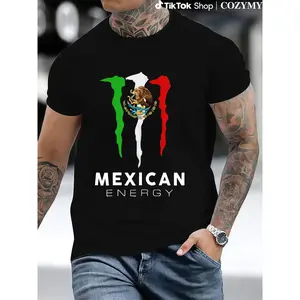 MEXICO FLAG MEXICAN ENERGY DRINK LOGO T-SHIRT