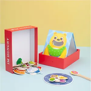Hungry Bear Feeding Tabletop Game, Realistic Pretend Play for Kids, Hand-Eye Coordination Training Toy, Baby Educational Gift, Multi Activity Playset
