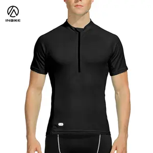 INBIKE Men's Cycling Jersey Short Sleeve Moisture Wicking Breathable Bike Shirt with 3 Pockets Reflective MTB Jersey for Comfortable Riding