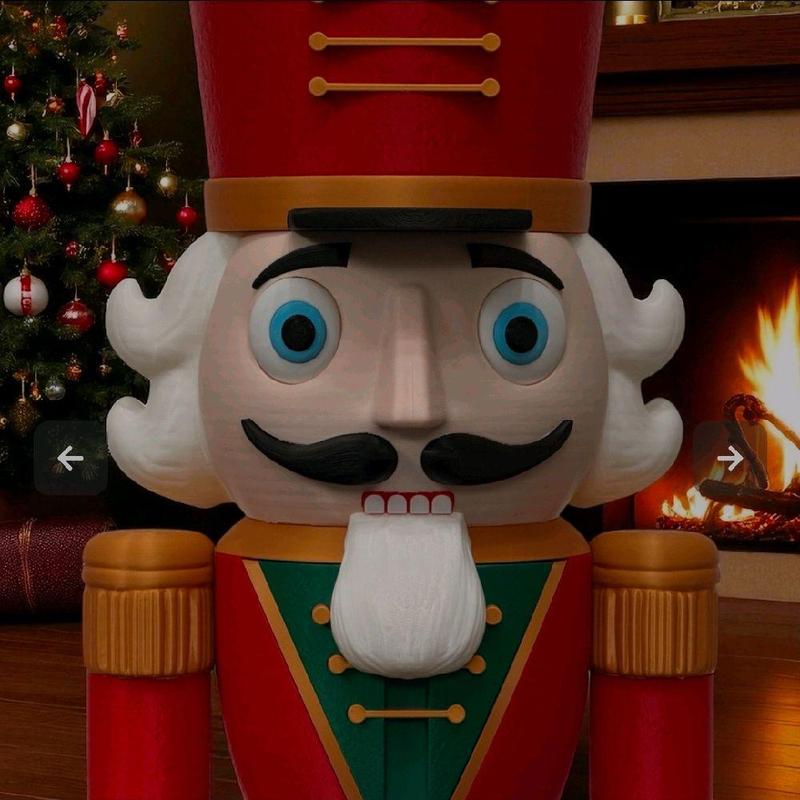 2-Foot-Tall Nutcracker - A Bold Twist on a Holiday Classic with Red Uniform and Blue Eyes for Festive Decor Christmas Gift Print Standing Ornaments Decoration