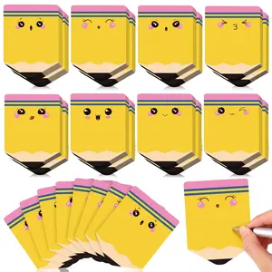 Bulk 32 Pads Cute Pencil Sticky Notes Funny Cartoon Self-Adhesive Memo Notepads for To-Do List Planners Viral Aesthetic Stationery Desk Decor Finds Back to School Classroom Essentials Teacher Appreciation Gifts Student Rewards