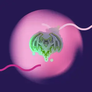 Neon Toxic Bat Sticker (Reverse Holo)- Acid Sludge Collection