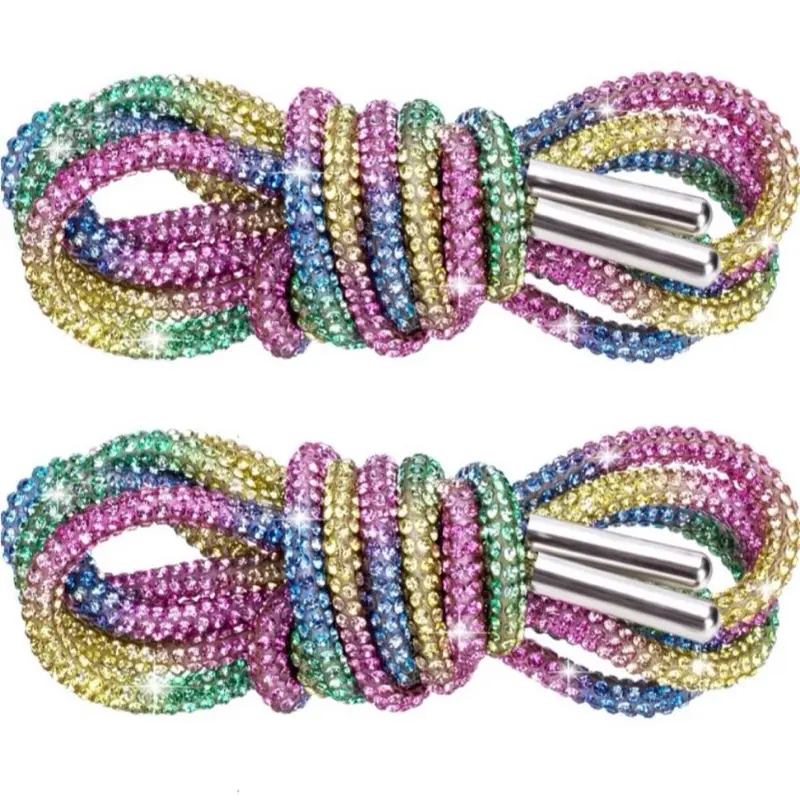 Shimmering Glitter Shoelaces 30 Inch Fits 4-5 Eyelets Colorful Sparkling Laces for Shoes
