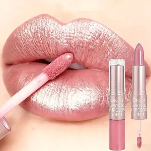 The Lipstick And Lip Gloss In One, Liquid Lip Gloss, Glossy Lip Gloss - Long Lasting, Non-staining On The Cup, Moisturizing Without Fading, Perfect for Women As A Christmas Gift, Comes with A Shiny Gloss for A Lustrous Look