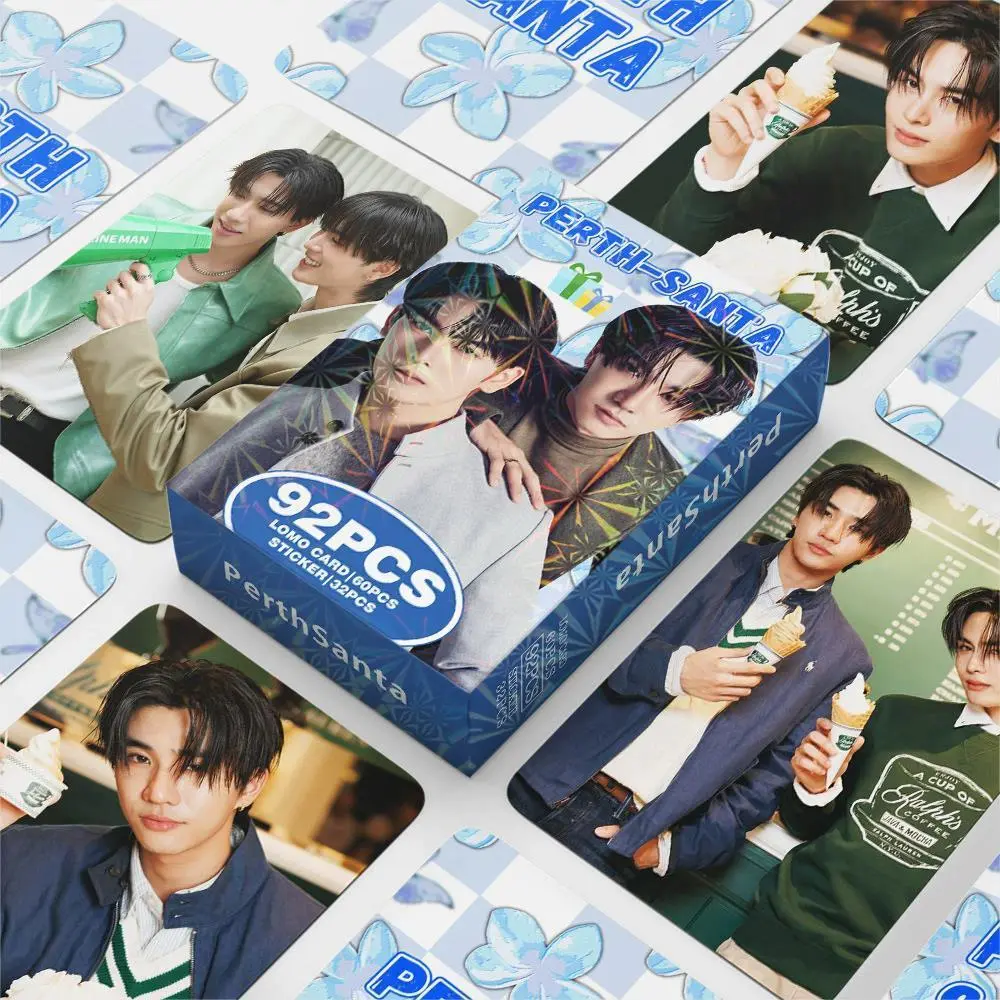 92PCS PerthSanta Thai Drama Star Lomo Card Set with Holographic Photo Cards CP Perth Santa Stickers Collection