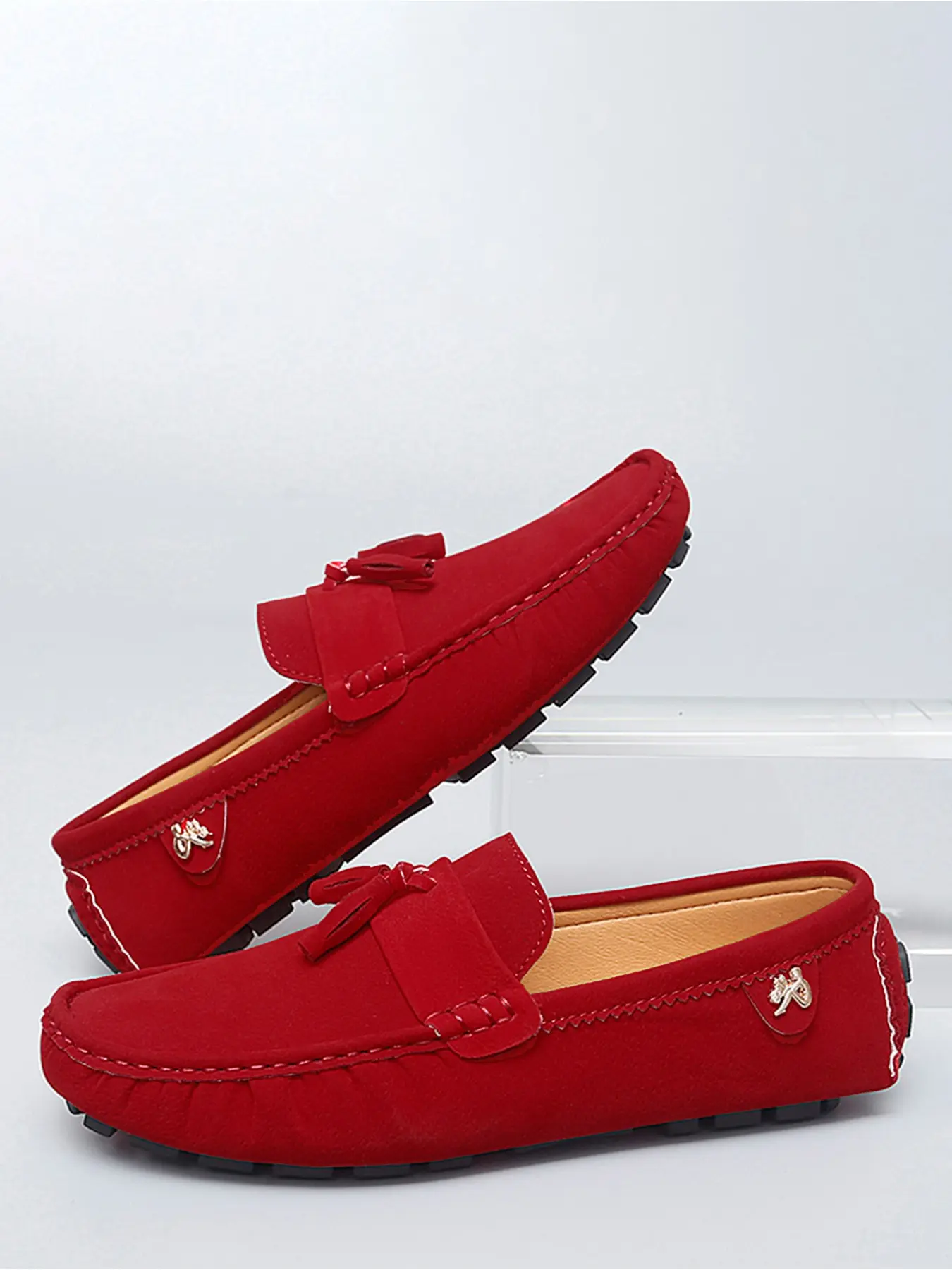 2026 Men's Suede Handmade Slip-on Flat Elegant Dress Shoes, Suitable for All Seasons, Perfect for Boat Shoes, Comfortable and Versatile for Parties, Footwear
