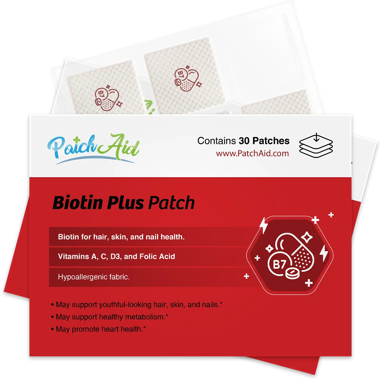 Biotin Plus Vitamin Patch for Hair, Skin, and Nails
