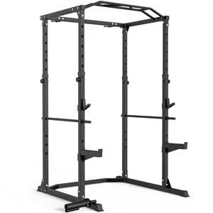 RELIFE Multi-Functional Power Rack Only, with Adjustable Cable Crossover System, Pull-Up Bar, J-Hooks & Landmine Attachment, Power Cage for Home Gym & Garage Workout