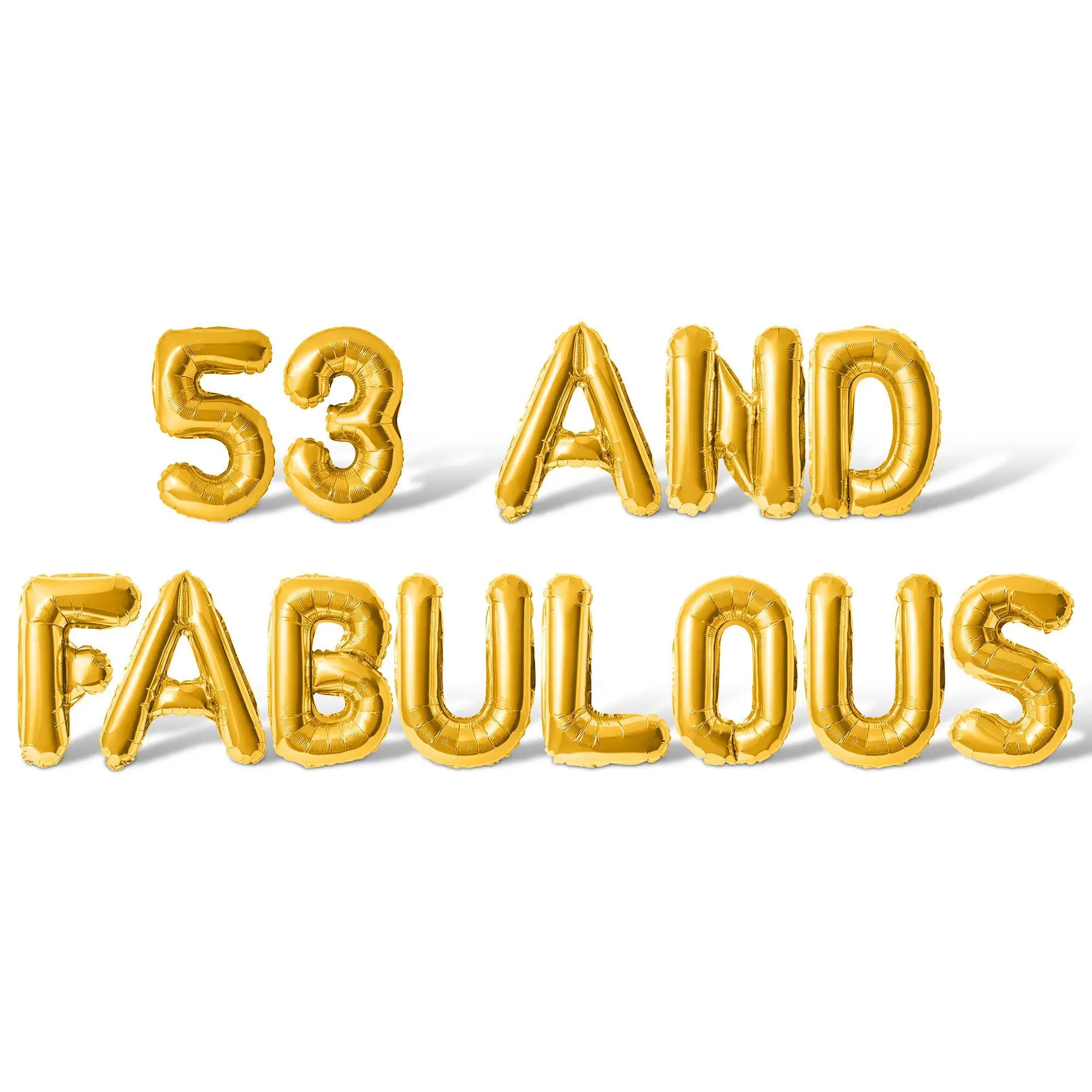 Letter & Number Balloons - 53 AND FABULOUS 16" Inch Alphabet Letters Foil Mylar Balloon 53rd Birthday Party Banner