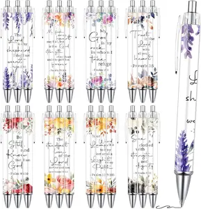 Bible Verse Ballpoint Pens Gifts 24 Pcs Inspirational Floral Pens Set Christian Scripture Retractable Smooth Writing Pen Church Gift for Women Men Teacher Coworker Home Office School Supplies Wxiben
