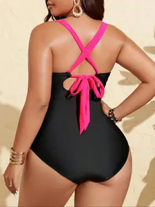 New Women's Plus Size One-Piece Swimsuit Unique Shoulder Straps, Flattering Fit, Sexy and Unusual Design, Criss Cross Swimsuit, Perfect for Beach Vacation Swimming Photoshoots