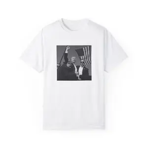 Trump Triumph T Shirt - Inspirational Political Apparel, Iconic Trump Moment, White T Shirt, Him or Her Casual Big Top Tshirt Streetwear