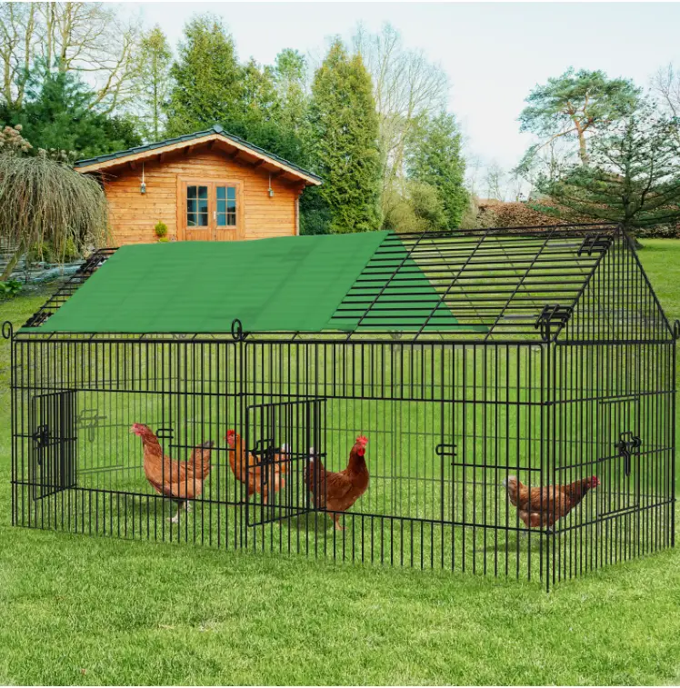 YITAHOME Large Metal Chicken Coop Hen Run House Spire Walk-in Cage 72"x29.5"x29.5"PoultYT