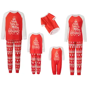 Christmas Family Matching Pajamas Christmas Pjs Holiday Nightwear Sleepwear Sets Long Sleeve Reindeer Snowflake Jammies Dad Mom Kids PJs