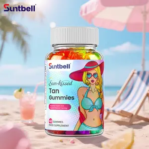 Sun Kissed Glow Gummies - 3 Flavors - Blueberry & Strawberry & Green Apple - Natural Tanning Dietary Supplement  For Women - L-Tyrosine, Lycopene, Vitamin D&E - Sun free - 60 Gummies for a Natural, Long-Lasting Tan