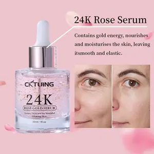 CKTUING 24K Rose Gold Face Serum with 24K Gold, Rose Extract, Retinol, Hyaluronic Acid & Niacinamide - Anti-Aging & Revitalizing Serum for the Appearance of Fine Lines, Dull Skin & Uneven Tone, Hydrating, Lightweight, Supports Youthful-Looking Skin, 30ml