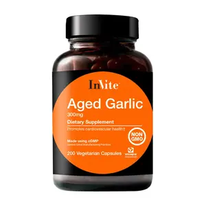 InVite Aged Garlic 300mg Dietary Supplement Promotes Cardiovascular Health Non-GMO 200 Vegetarian Capsules