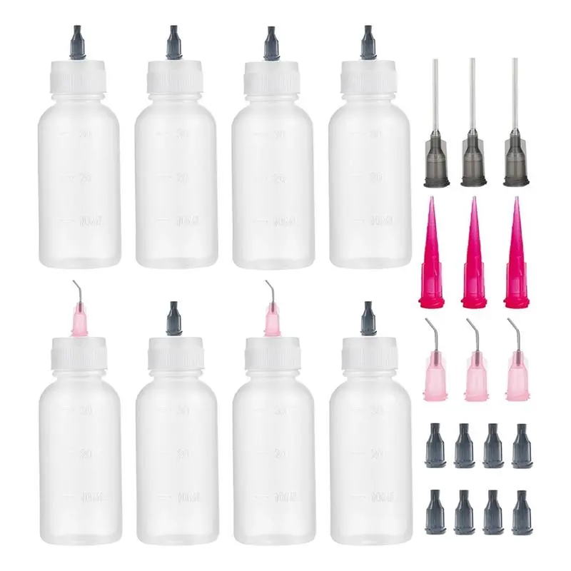 8 Pcs Precision Tip Applicator Bottle, Needle Tip Squeeze Bottle, Glue Applicator Bottles, for Paint Quilling Craft,50ML