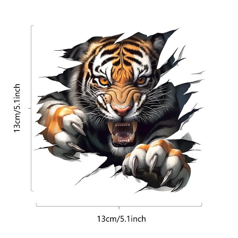 Tiger Face Sticker 5.12 x 5.12 Bright Orange Black Design Self Adhesive for Cars Laptops Trucks Plastic Wood Metal Glass Animal Theme Gift