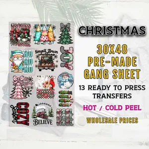 Christmas DTF Gang Sheet, Christmas Premade Ready To Press Transfers, Christmas Transfers, Santa DTF Transfer, Christmas Dtf Print, Cozy Dtf
