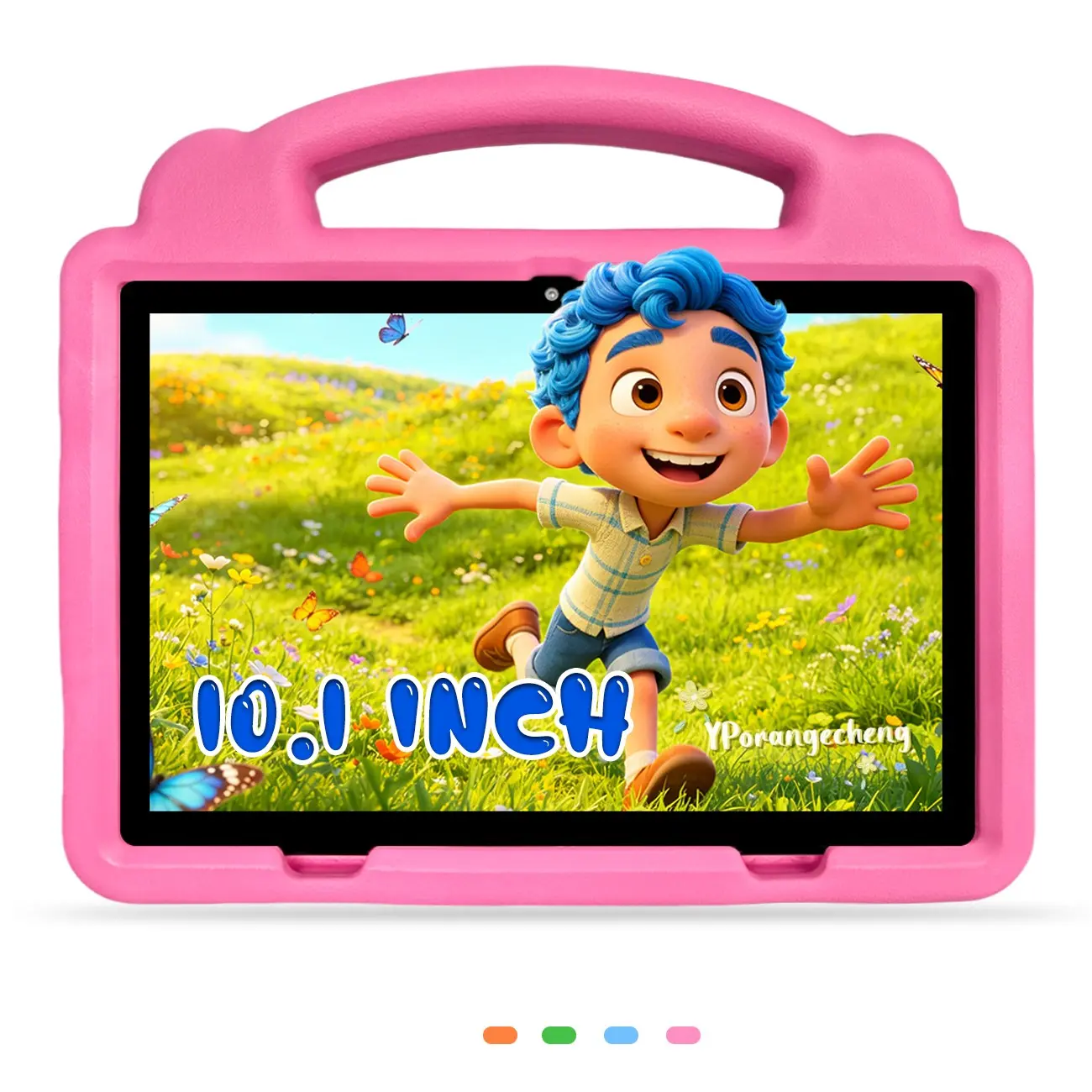 Lightweight, Shockproof, 10.1-Inch Android Kids Tablet, Android electronic tablet, Study & Learning, Online Class Ready, Shockproof Case, 5G WiFi, HD IPS, Bluetooth, Dual Camera, Smart Parental Control, Pink & Blue, Birthday Gift, USB Cable