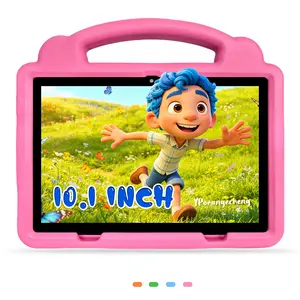 Lightweight & Shockproof! 10.1-Inch Android Kids Tablet, Study & Learning, Online Class Ready, Full-Body Shockproof Case, 5G WiFi, HD IPS, Bluetooth + Dual Camera, Smart Parental Control, Pink & Blue, Easter/Christmas/Birthday Gift USB Cable, No Adapter