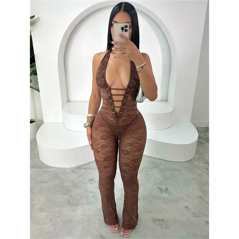 two-piece set woman New Outfits Streetwear Jumpsuits Women Sleeveless Bodycon Sexy Yoga Rompers Jumpsuit Clubwear elastic One-piece Overalls 2025