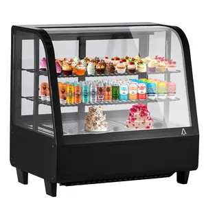 GARVEE 100L/3.6 Cu.Ft Commercial Cake Display Refrigerator, Single-Door Fridge with LED Lighting, Floor Refrigerator for Home Store Office