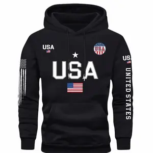 USA flag print T-Shirts, Crewneck Sweatshirts & Pullover Hoodie  men's fleece sweatshirt, United States letter print unisex casual knit fabric pullover for students and couples fashion hoodie for autumn and winter GHR