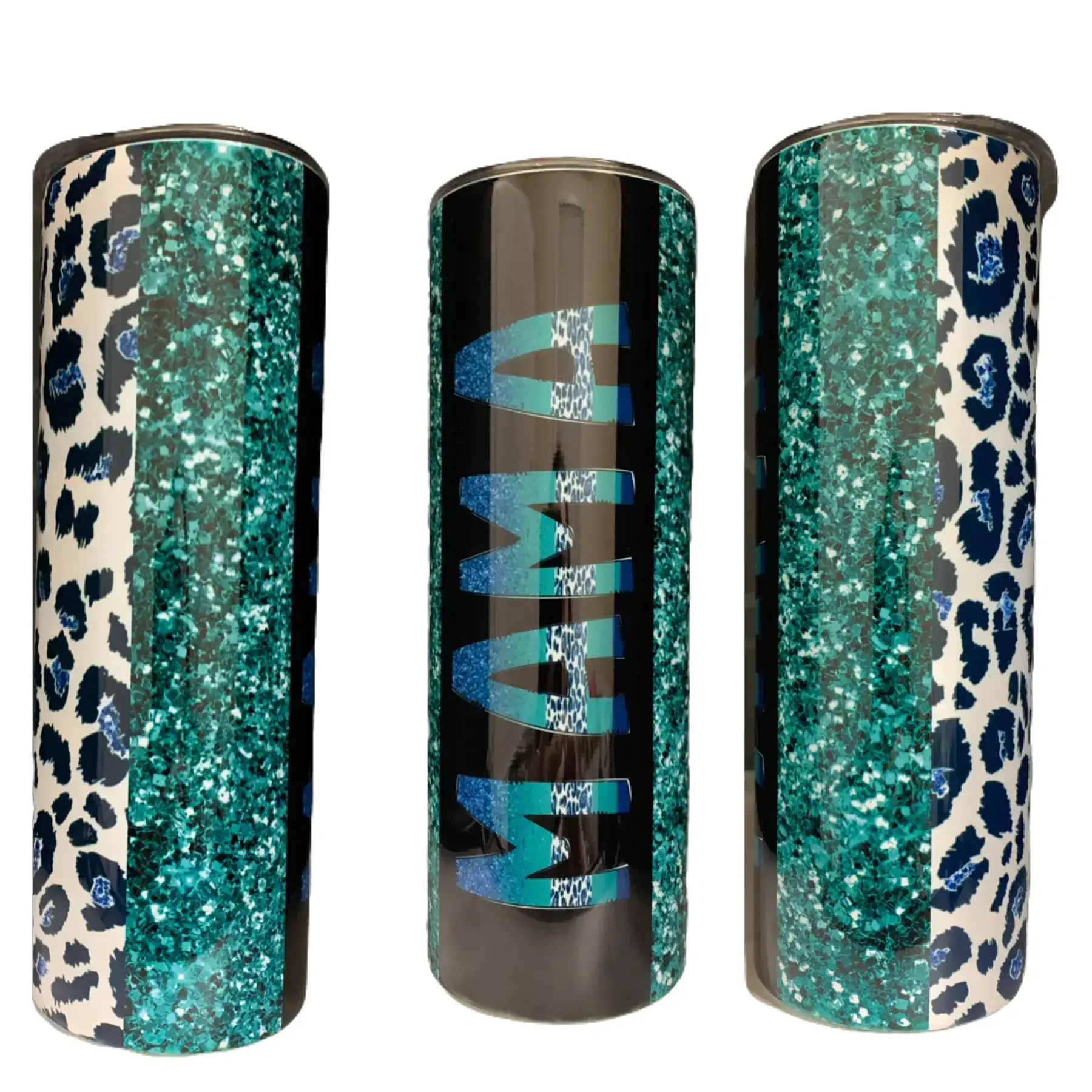 MAMA Leopard 20 oz Tumbler - Vacuum Insulated Drinkware with Lid, Leopard Print & Sparkling Accents, Portable Design for Hot & Cold Drinks