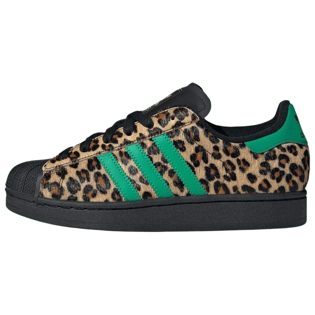 Adidas Wmns Superstar Black Court Green Leopard' Comfort Low Top Skate Shoes Women's JP8165