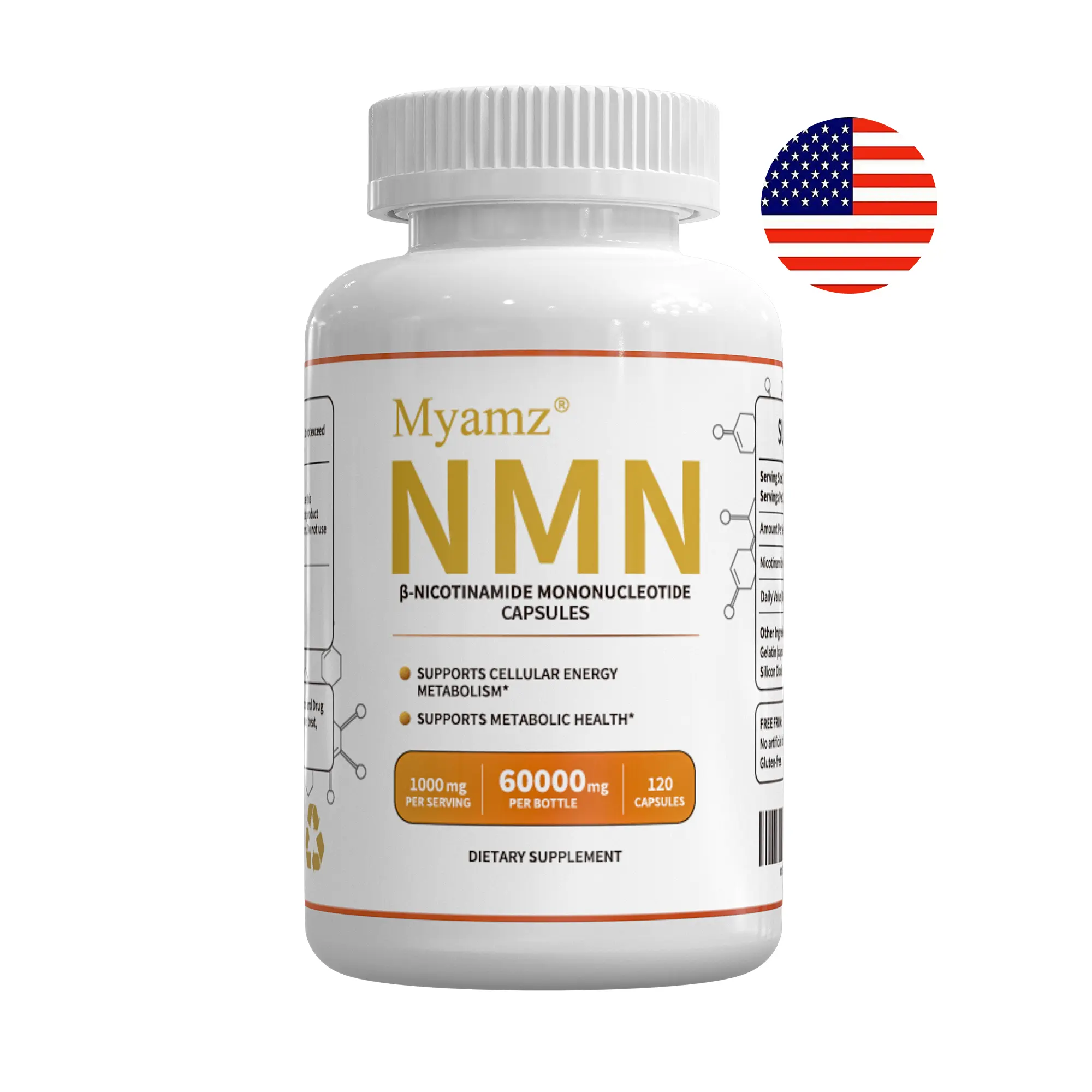 NMN Supplement – 1000 mg | Quercetin | TMG | Resveratrol Complex – Supports Cellular Energy & NAD+ Levels - Vitamin Dietary Supplement Healthcare