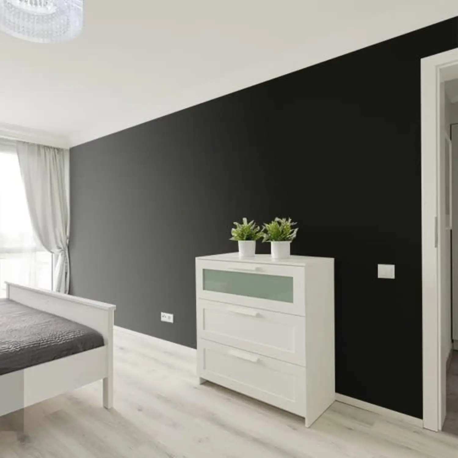 Matte Black Contact Paper for Cabinets and Drawers Peel and Stick Wallpaper Modern Removable Self-Adhesive