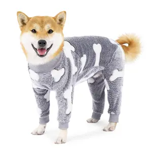 Cute Cartoon Fleece Pet Four-Leg Clothes, Small Dogs Autumn Winter Warm Home Outdoor Wear, Cozy Dog Clothing for Fall & Winter, Husky Clothes