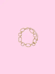 Textured Oval Chain Link Bracelet