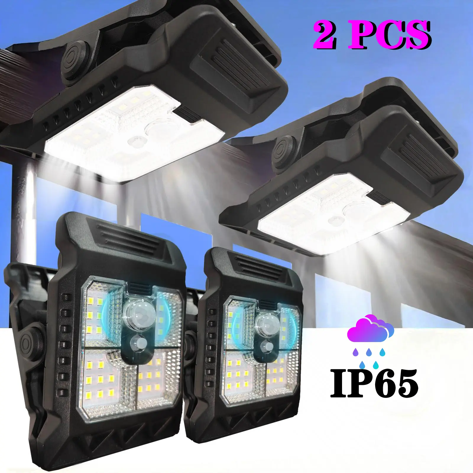 Solar Outdoor Lights 2-Piece Set - Sensor-Equipped Waterproof Wall Lights, High Brightness, Easy to Install for Home Improvement Outdoor Lighting