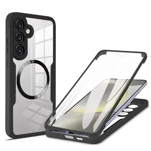 For Samsung S25 Edge S23 S24 S25 FE S22 Plus S24 Ultra 5G Magnetic Wireless Charging Full Body Protector Cover 360 Front + Back All-Inclusive Phone Case