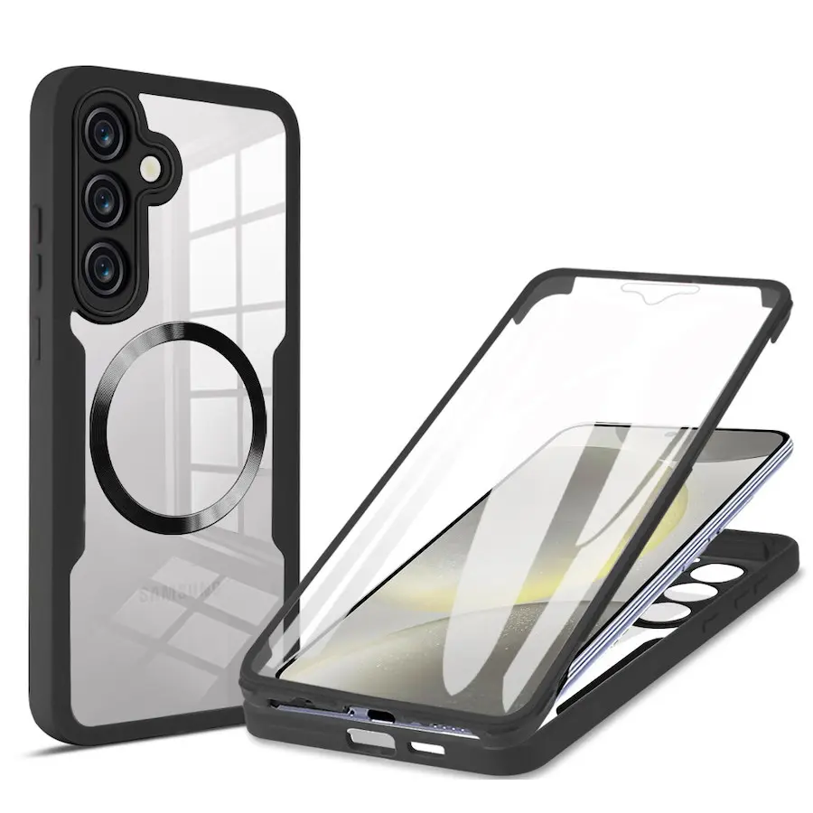 For Samsung S25 Edge S23 S24 S25 FE S22 Plus S24 Ultra 5G Magnetic Wireless Charging Full Body Protector Cover 360 Front + Back Screen Protector All-Inclusive Phone Case