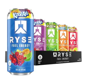 RYSE Fuel Energy Drink - Variety Pack - Sugar Free, Gluten Free & Vegan - 200mg Natural Caffeine, Taurine & Choline for Focus & Energy - No Artificial Colors - 16 fl oz Cans (12-Pack)