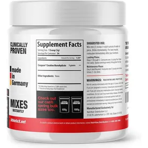 German Micronized Creatine Monohydrate Powder – 99.99% Pure Creapure for Muscle Growth, Strength & Recovery, Third-Party Tested, Unflavored, 270g (54 Servings)